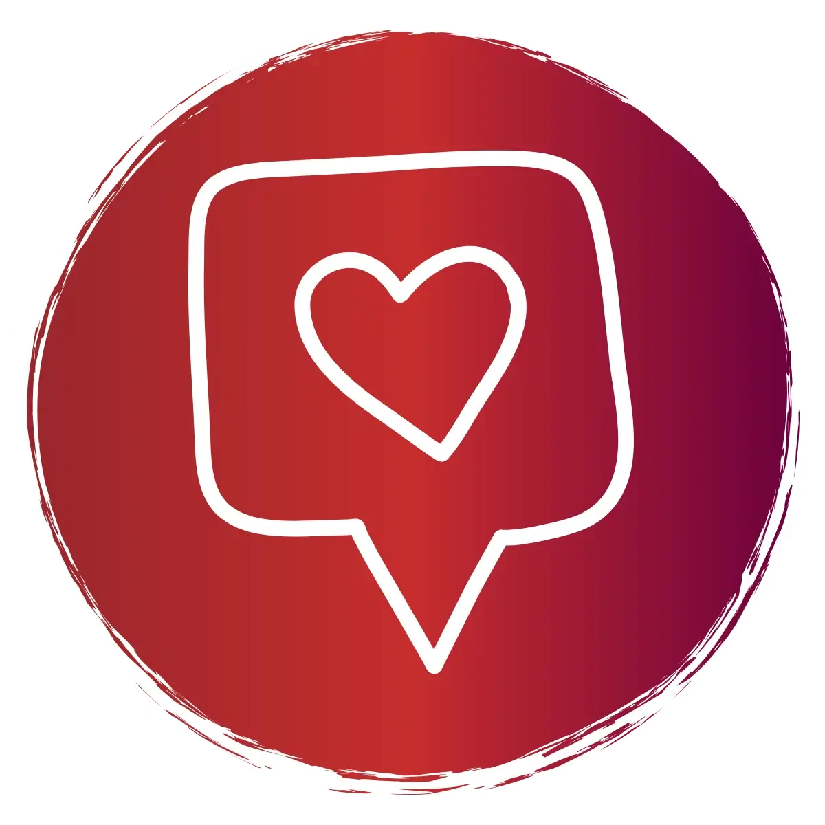 Icon Sprechblase mit Herz für Traurede vortragen